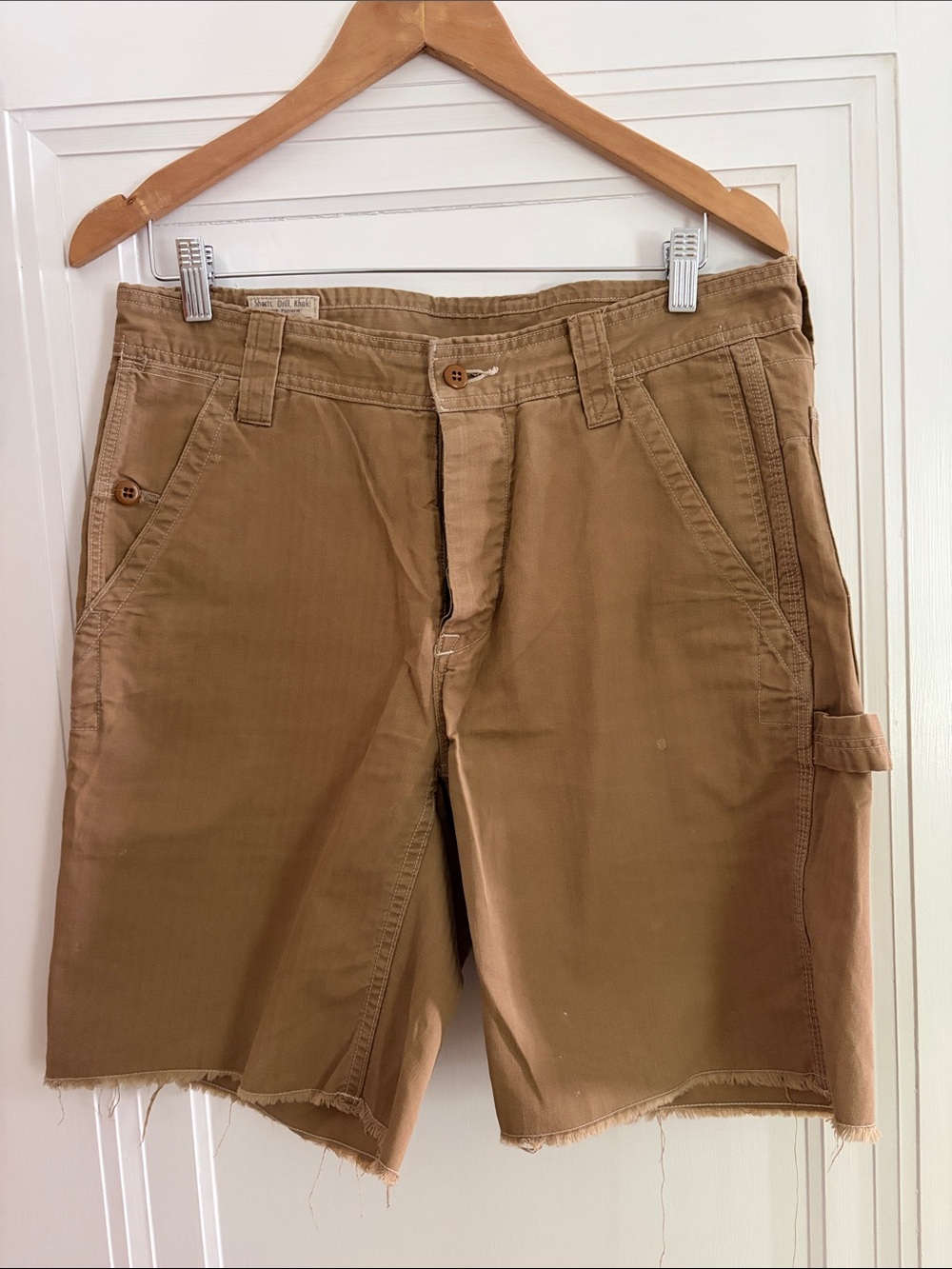 VTG Polo by Ralph Lauren Shorts Drill Khaki GI Short Fit Distressed sz 32